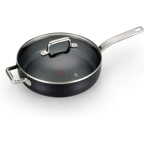 T-fal ProGrade Nonstick Jumbo Cooker 5 Quart Induction Oven Broiler Safe 500F Cookware, Pots and Pans, Dishwasher Safe Black