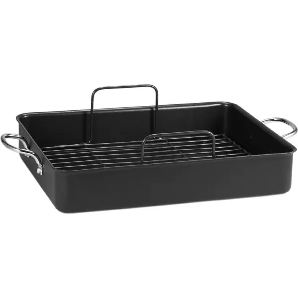 T-fal Ultimate Hard Anodized Nonstick Roasting Pan 16 Inchx13 Inch Roaster Pan, Pots and Pans, Cookware Black