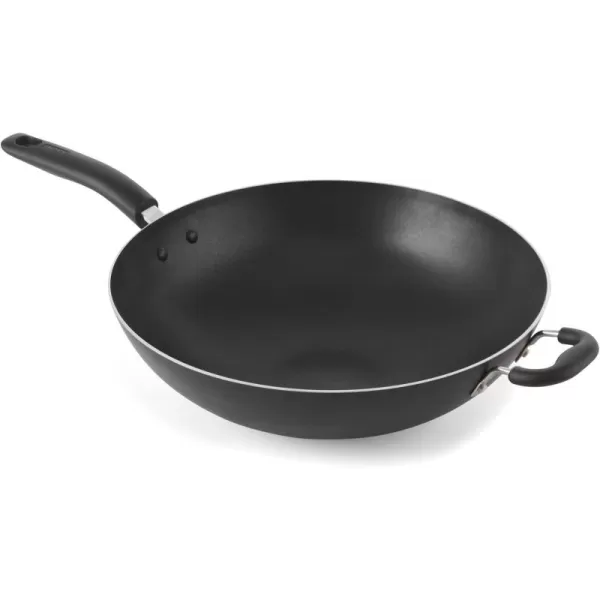 T-fal Ultimate Hard Anodized Nonstick Wok 14 Inch Oven Safe 350F Cookware, Pots and Pans, Dishwasher Safe Black