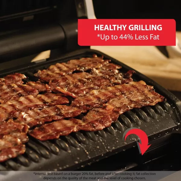 T-fal, Electric Grill, OptiGrill 4in1, Stainless Steel, 9 Automatic Cooking Modes, Intelligent Grilling Rare to Well-Done, 1800 Watts, Nonstick Removable Plates, Dishwasher Safe, Indoor, Silver