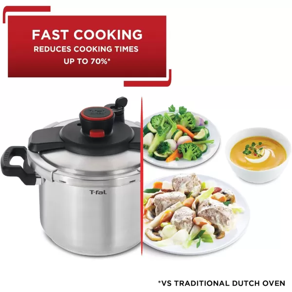 T-fal Pressure Cooker Aluminum Pressure Canner, 22 Quart, 3 PSI Settings, Cookware, Pots and Pans, Large Capacity, Cooling Racks, Recipe Booket, Canning Vegetables, Meats, Poultry, Seafood, Silver