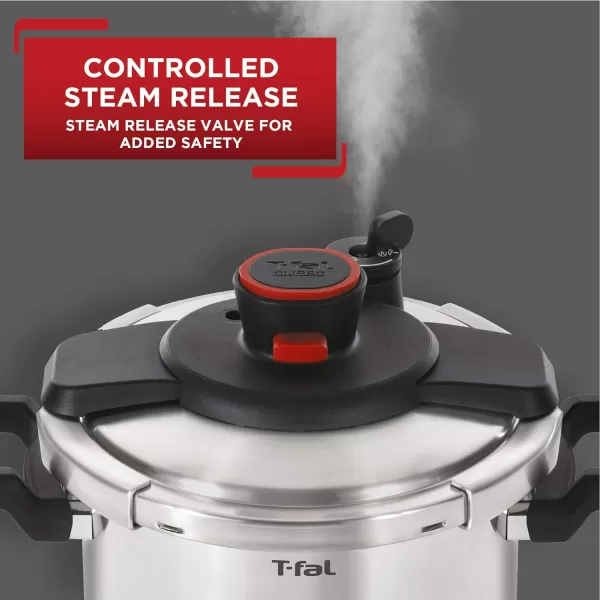 T-fal Pressure Cooker Aluminum Pressure Canner, 22 Quart, 3 PSI Settings, Cookware, Pots and Pans, Large Capacity, Cooling Racks, Recipe Booket, Canning Vegetables, Meats, Poultry, Seafood, Silver