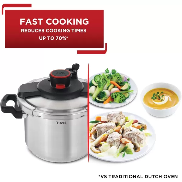 T-fal Pressure Cooker Aluminum Pressure Canner, 22 Quart, 3 PSI Settings, Cookware, Pots and Pans, Large Capacity, Cooling Racks, Recipe Booket, Canning Vegetables, Meats, Poultry, Seafood, Silver