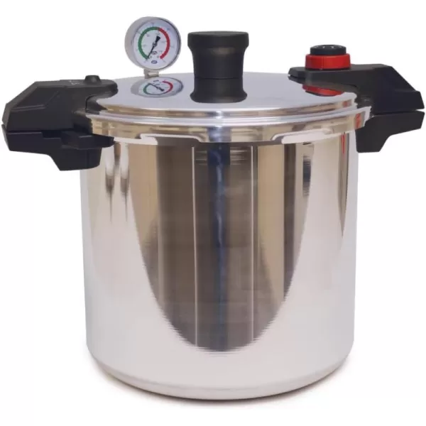 T-fal Pressure Cooker Aluminum Pressure Canner, 22 Quart, 3 PSI Settings, Cookware, Pots and Pans, Large Capacity, Cooling Racks, Recipe Booket, Canning Vegetables, Meats, Poultry, Seafood, Silver