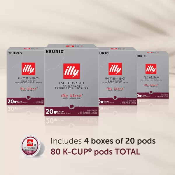 Illy Coffee K Cups - Coffee Pods For Keurig Coffee Maker – Intenso Dark Roast – Notes of Cocoa &amp; Dried Fruit - Bold, Flavorful &amp; Full-Bodied Flavor of Pods Coffee - No Preservatives – 10 Count