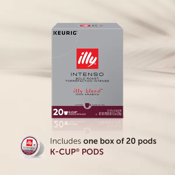 Illy Coffee K Cups - Coffee Pods For Keurig Coffee Maker – Intenso Dark Roast – Notes of Cocoa &amp; Dried Fruit - Bold, Flavorful &amp; Full-Bodied Flavor of Pods Coffee - No Preservatives – 10 Count