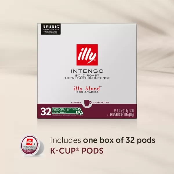 Illy Coffee K Cups - Coffee Pods For Keurig Coffee Maker – Intenso Dark Roast – Notes of Cocoa &amp; Dried Fruit - Bold, Flavorful &amp; Full-Bodied Flavor of Pods Coffee - No Preservatives – 10 Count