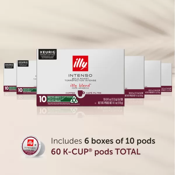 Illy Coffee K Cups - Coffee Pods For Keurig Coffee Maker – Intenso Dark Roast – Notes of Cocoa &amp; Dried Fruit - Bold, Flavorful &amp; Full-Bodied Flavor of Pods Coffee - No Preservatives – 10 Count