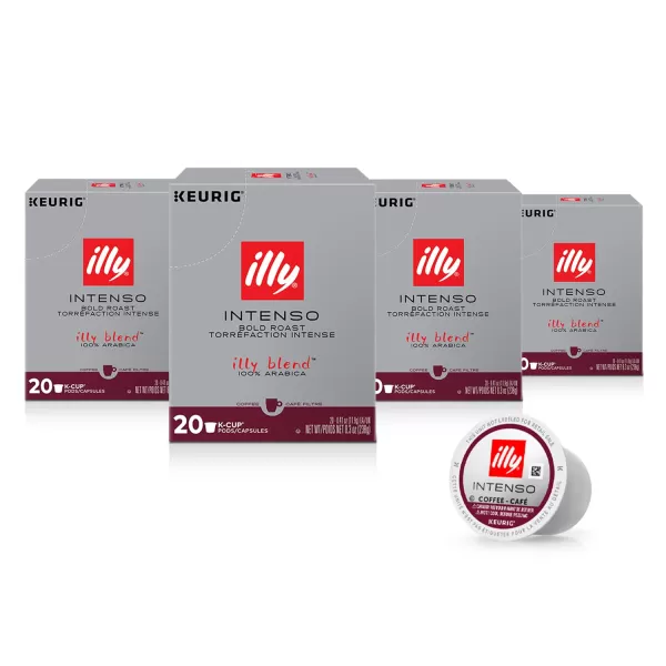 Illy Coffee K Cups - Coffee Pods For Keurig Coffee Maker – Intenso Dark Roast – Notes of Cocoa &amp; Dried Fruit - Bold, Flavorful &amp; Full-Bodied Flavor of Pods Coffee - No Preservatives – 10 Count