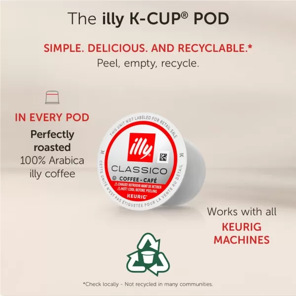 Illy Coffee K Cups - Coffee Pods For Keurig Coffee Maker – Intenso Dark Roast – Notes of Cocoa &amp; Dried Fruit - Bold, Flavorful &amp; Full-Bodied Flavor of Pods Coffee - No Preservatives – 10 Count