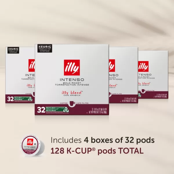 Illy Coffee K Cups - Coffee Pods For Keurig Coffee Maker – Intenso Dark Roast – Notes of Cocoa &amp; Dried Fruit - Bold, Flavorful &amp; Full-Bodied Flavor of Pods Coffee - No Preservatives – 10 Count
