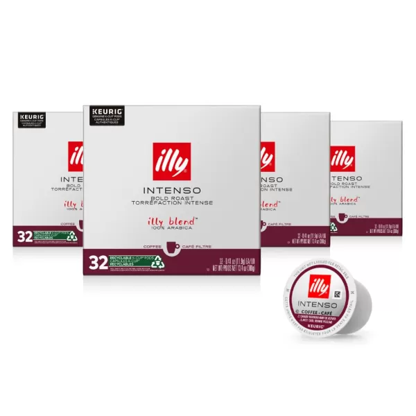 Illy Coffee K Cups - Coffee Pods For Keurig Coffee Maker – Intenso Dark Roast – Notes of Cocoa &amp; Dried Fruit - Bold, Flavorful &amp; Full-Bodied Flavor of Pods Coffee - No Preservatives – 10 Count