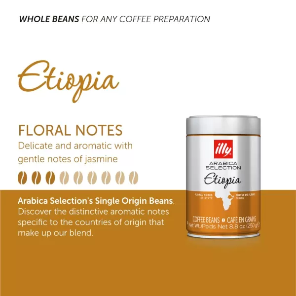 illy Arabica Selections Nicaragua Whole Bean Coffee, 100% Arabica Bean Single Origin Coffee, No Preservatives, 8.8oz 