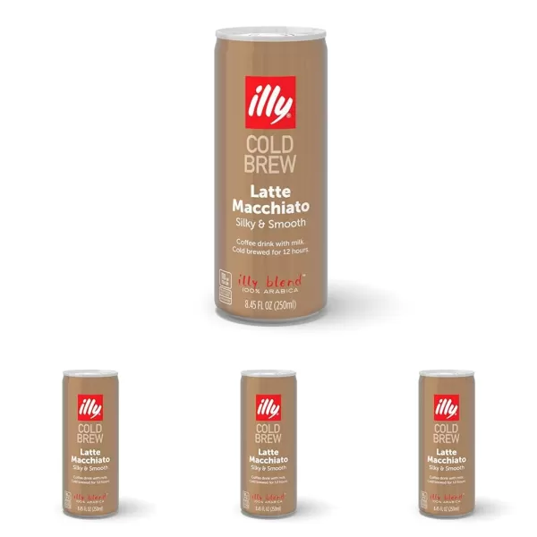 illy Ready To Drink Coffee - Cold Brew Cans - 100% Arabica Coffee - Smooth &amp; Refreshing Taste - Convenient, Easy to Carry Coffee Drink – 8.5 oz., 12 Pack