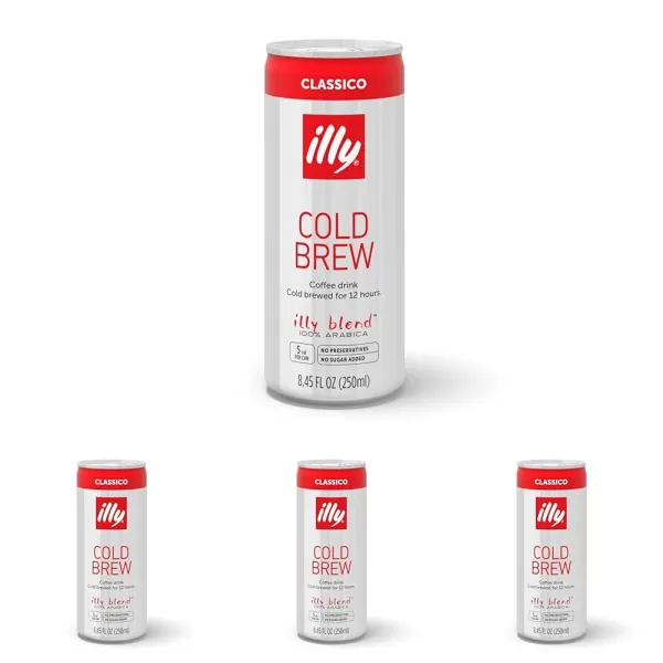 illy Ready To Drink Coffee - Cold Brew Cans - 100% Arabica Coffee - Smooth &amp; Refreshing Taste - Convenient, Easy to Carry Coffee Drink – 8.5 oz., 12 Pack