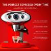 imageIlly X71 Espresso SingleServe Machine Barista Quality Espresso Machine with Milk Frother Steam Wand for IperEspresso Capsules 15bar BlackRed
