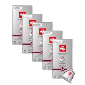 imageilly Aluminum Espresso Capsules  Compatible with Nespresso Machines  Classico Medium Roast Coffee MildampampBalancedNotes of CaramelOrange BlossomampampJasmine Single Serve Capsules  10 Count Pack of 5Lungo Bold Roast