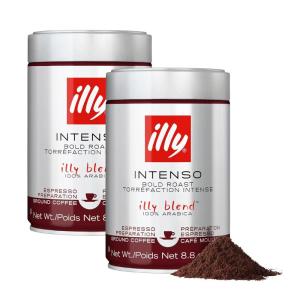 imageIlly Ground Espresso Coffee Classico Medium Roast  Mild ampamp Balanced  100 Arabica  PreGround for Espresso  Pressurized Packaging Sealed for Freshness  88oz Pack of 2Intenso Bold Roast Ground Espresso