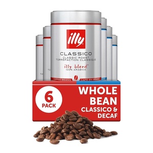 image:imageilly Whole Bean Coffee Brasile Medium Roast 88oz 6 Pack  Regenerative Agriculture 100 Arabica Premium Italian Coffee Ideal for Espresso Drip Moka and French PressClassicoDecaf