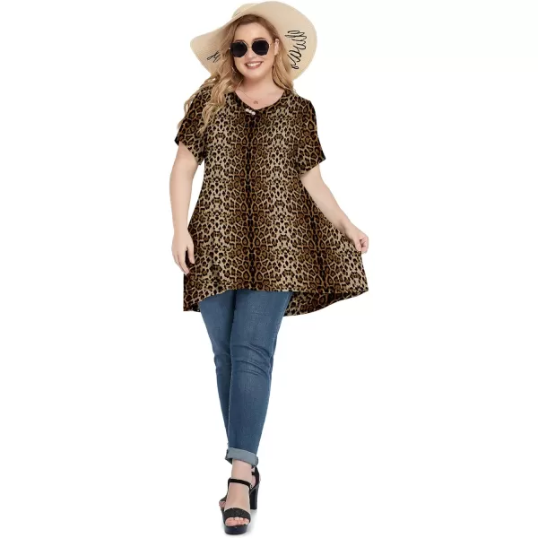 POSESHE Plus Size Tunic Tops Women L-5X Long Sleeve Button Basic Loose Tee Shirts Casual Flowy Swing V Neck Blouse T-Shirt