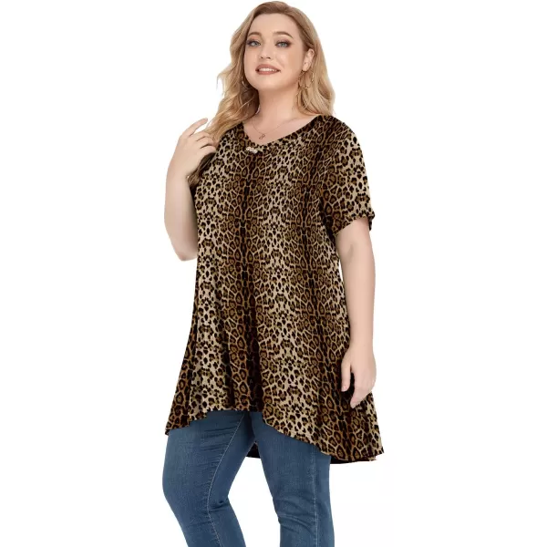 POSESHE Plus Size Tunic Tops Women L-5X Long Sleeve Button Basic Loose Tee Shirts Casual Flowy Swing V Neck Blouse T-Shirt