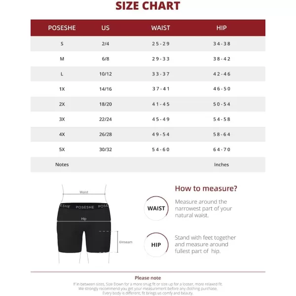 POSESHE Women's Boxer Briefs 6" Inseam, Ultra-soft MicroModal Boyshorts Underwear S-5XL