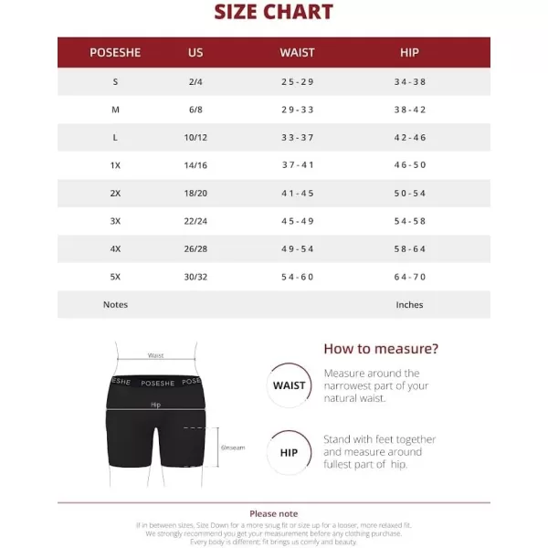 POSESHE Women's Boxer Briefs 6" Inseam, Ultra-soft MicroModal Boyshorts Underwear S-5XL