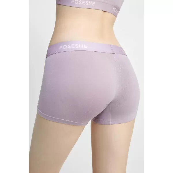 POSESHE Women's High Waisted Boxer Briefs with Crotch Lining, 3" Inseam and Ultra-soft MicroModal, S-3XL