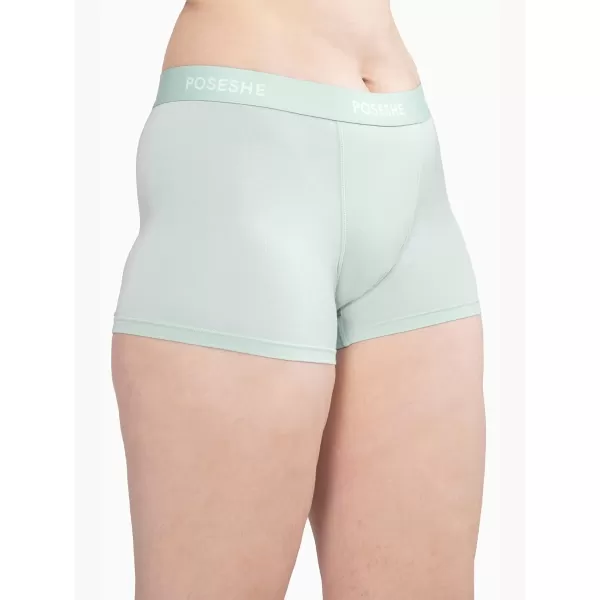 POSESHE Women's High Waisted Boxer Briefs with Crotch Lining, 3" Inseam and Ultra-soft MicroModal, S-3XL