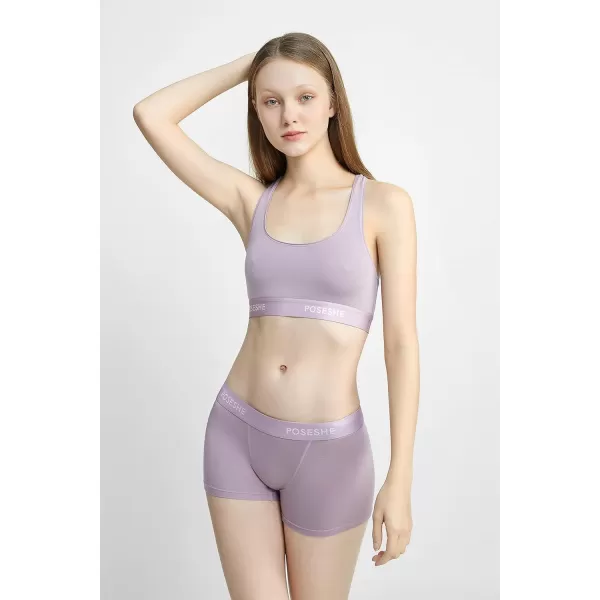 POSESHE Women's High Waisted Boxer Briefs with Crotch Lining, 3" Inseam and Ultra-soft MicroModal, S-3XL