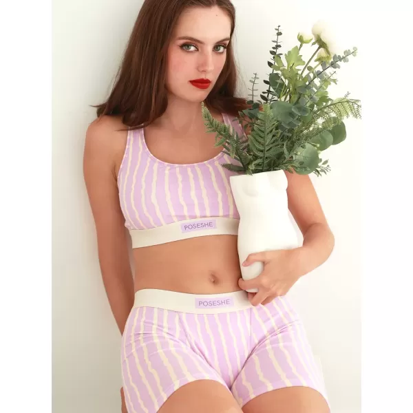 POSESHE Women's High Waisted Boxer Briefs with Crotch Lining, 3" Inseam and Ultra-soft MicroModal, S-3XL