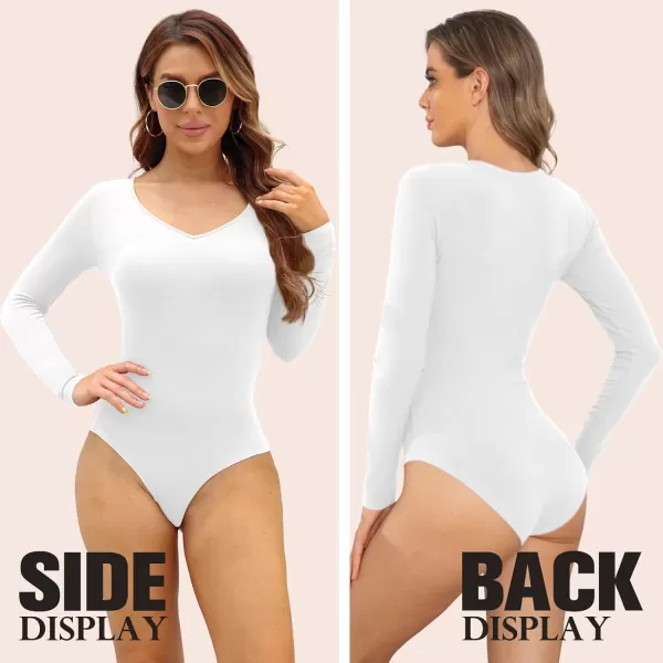 POSESHE Women's Plus Size Bodysuit V neck Short Sleeves Casual Basic Bodysuit Tops Jumpsuit T-shirts