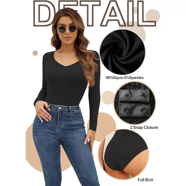 POSESHE Women's Plus Size Bodysuit V neck Short Sleeves Casual Basic Bodysuit Tops Jumpsuit T-shirts
