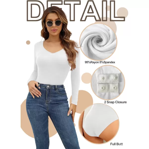 POSESHE Women's Plus Size Bodysuit V neck Short Sleeves Casual Basic Bodysuit Tops Jumpsuit T-shirts