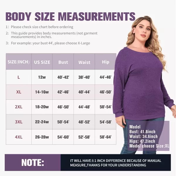 POSESHE Women's Plus Size Tunic Tops Long Sleeves Sweatshirts Color Block Blouses Loose Fit T Shirts