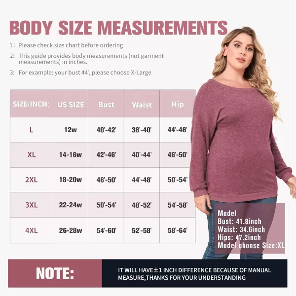 POSESHE Women's Plus Size Tunic Tops Long Sleeves Sweatshirts Color Block Blouses Loose Fit T Shirts