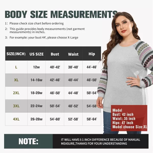 POSESHE Women's Plus Size Tunic Tops Long Sleeves Sweatshirts Color Block Blouses Loose Fit T Shirts