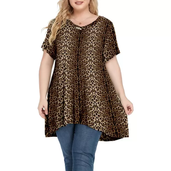 POSESHE Plus Size Tunic Tops Women L-5X Long Sleeve Button Basic Loose Tee Shirts Casual Flowy Swing V Neck Blouse T-Shirt