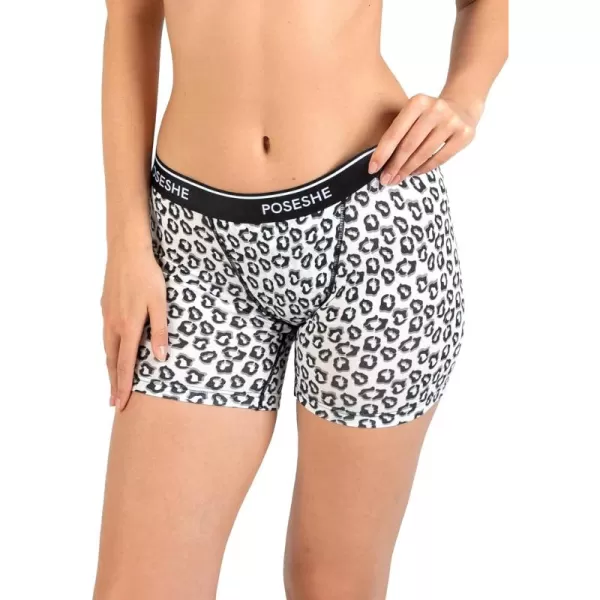 POSESHE Women's Boxer Briefs 6" Inseam, Ultra-soft MicroModal Boyshorts Underwear S-5XL