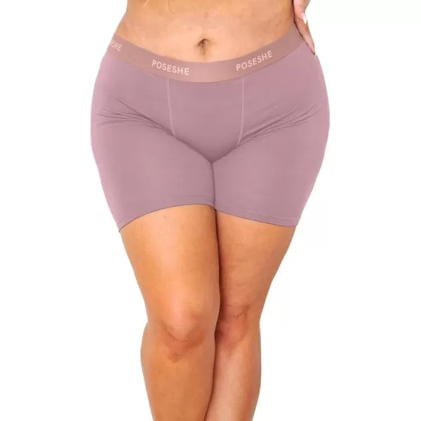 POSESHE Women's Boxer Briefs 8" Inseam, MicroModal Anti-Chafing Boyshorts Underwear S-5xl