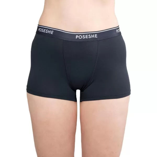 POSESHE Women's High Waisted Boxer Briefs with Crotch Lining, 3" Inseam and Ultra-soft MicroModal, S-3XL