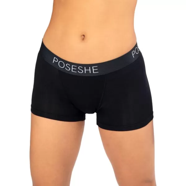 POSESHE Women's High Waisted Boxer Briefs with Crotch Lining, 3" Inseam and Ultra-soft MicroModal, S-3XL