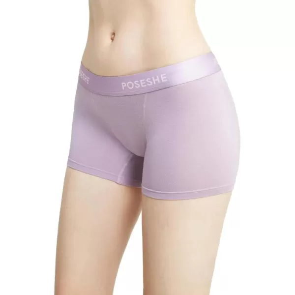 POSESHE Women's High Waisted Boxer Briefs with Crotch Lining, 3" Inseam and Ultra-soft MicroModal, S-3XL