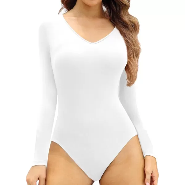 POSESHE Women's Plus Size Bodysuit V neck Short Sleeves Casual Basic Bodysuit Tops Jumpsuit T-shirts