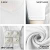 imagePOSESHE Womens Plus Size Bodysuit V neck Short Sleeves Casual Basic Bodysuit Tops Jumpsuit Tshirts07 White
