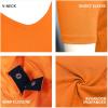 imagePOSESHE Womens Plus Size Bodysuit V neck Short Sleeves Casual Basic Bodysuit Tops Jumpsuit TshirtsOrange