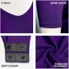 imagePOSESHE Womens Plus Size Bodysuit V neck Short Sleeves Casual Basic Bodysuit Tops Jumpsuit TshirtsPurple