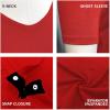 imagePOSESHE Womens Plus Size Bodysuit V neck Short Sleeves Casual Basic Bodysuit Tops Jumpsuit TshirtsRed