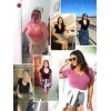 imagePOSESHE Womens Plus Size Bodysuit V neck Short Sleeves Casual Basic Bodysuit Tops Jumpsuit TshirtsWine Red