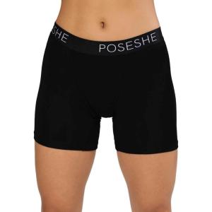 imagePOSESHE Womens Boxer Briefs 6quot Inseam Ultrasoft MicroModal Boyshorts Underwear S5XLAll Black